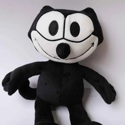 Kawaii Retro Black Cat Plush Toy – Soft Cartoon Cat Sofa Cushion & Office Pillow Doll (30 & 45cm)