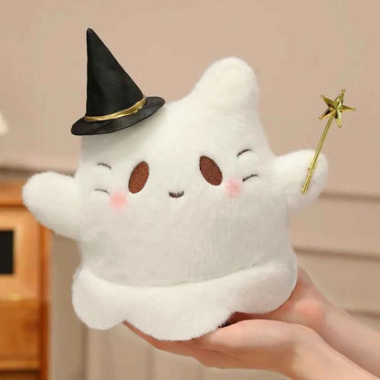 Kawaii Halloween Ghost Cat & Long-Eared Rabbit Plush – 20 cm