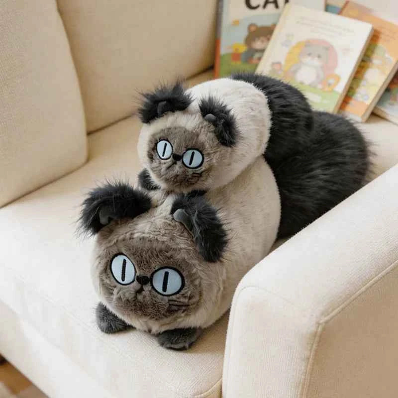 Kawaii Brown Cat Plush Pillow – 30 cm or 46 cm