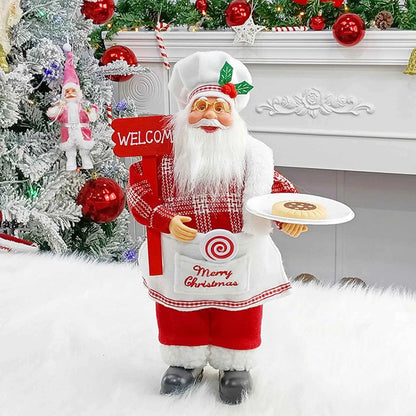 Cute 12 inch Sitting/Standing Santa Claus Figurine - Xmas Tree & Fireplace Decor