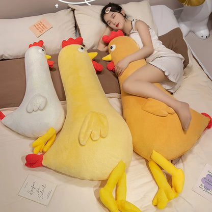 Giant Yellow Chicken Plush Pillow – Soft Stuffed Animal Cushion (60–140 cm)