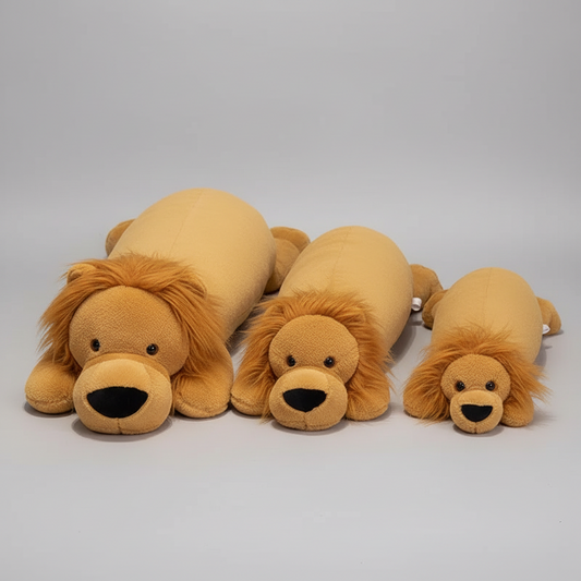Giant Lion Plush Toy Pillow – Soft Stuffed Animal Cushion (15.7" - 43.3") Brown