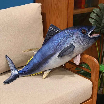 Realistic Tuna Fish Plush Pillow – Soft Stuffed Tuna Body Cushion