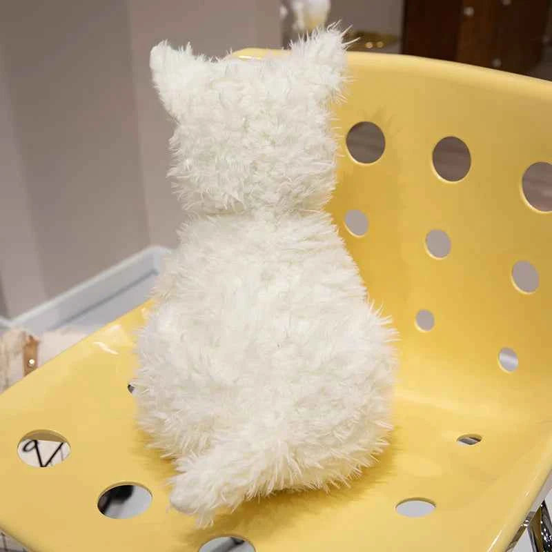 Lifelike West Highland White Terrier Plush Toy - Fluffy Real-Life Stuffed Dog Doll Gift