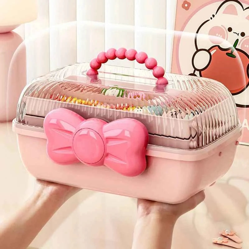 Multi-layer Hairpin Organizer Cute Girl Jewelry Case Head