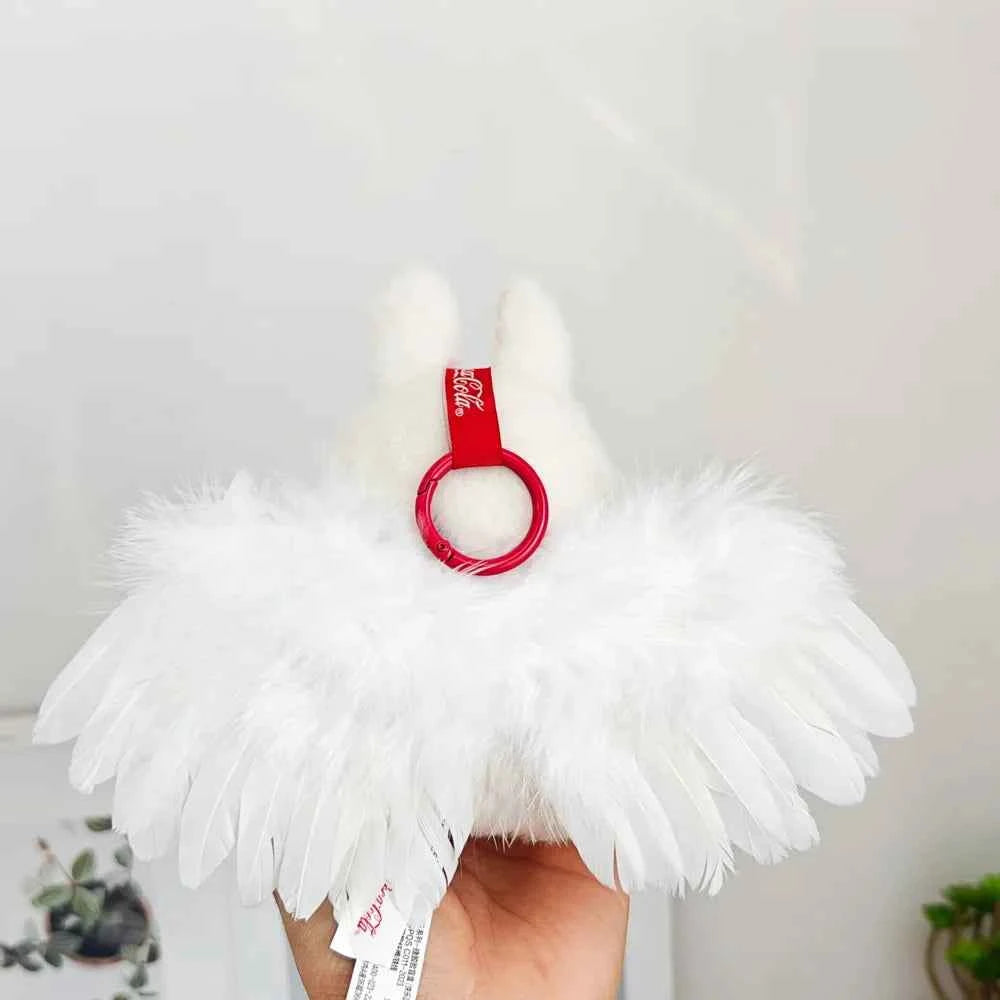 Black/White Angel Feather Wings Clothes for Labubu (6.7 in) - Doll Accessories Gift