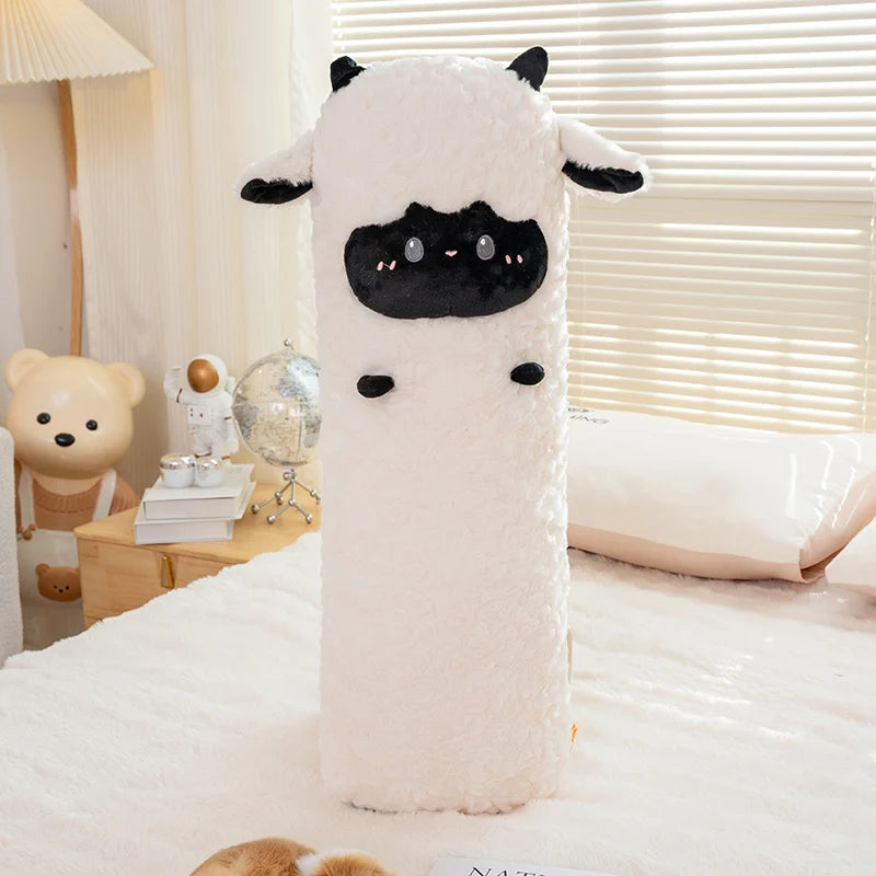 Giant Sleeping Sheep Plush Toy – Long Sheep Body Pillow Stuffed Animal Black