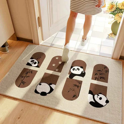 Entry Door Mat Cartoon Black Cat Square Floor Mat Entrance 3