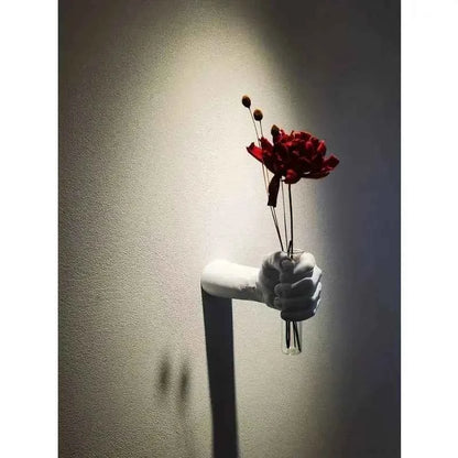 Modern Geometric Resin Wall Vase – Handmade Hanging Flower Vase for Home Decor