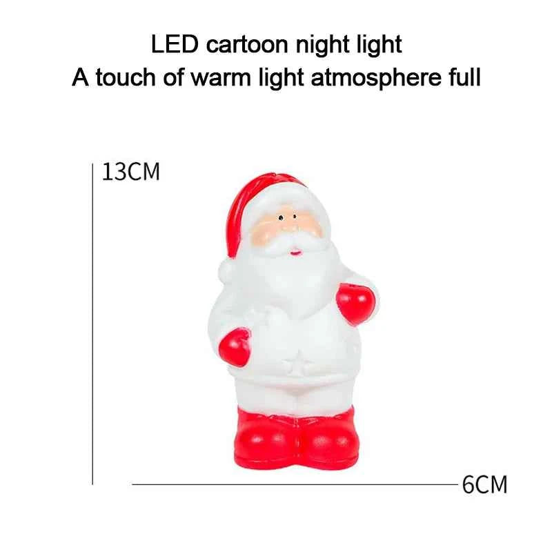 Cute LED Christmas Night Light (5.0 in) - Santa/Snowman Bedside Holiday Ornament