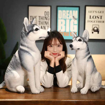 Realistic Husky Plush Toy – Simulation Siberian Husky Stuffed Dog