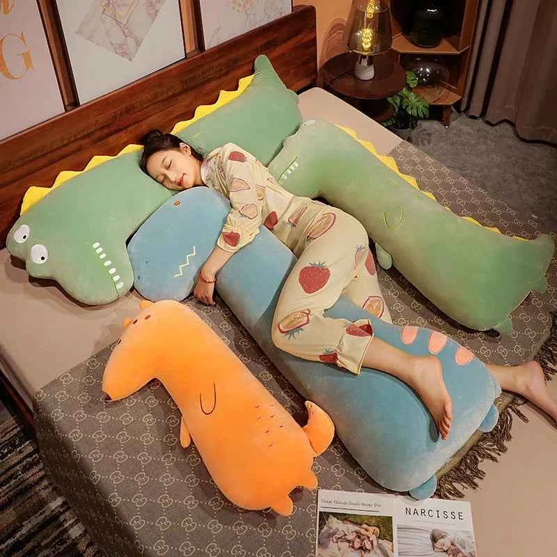Giant Long Animal Plush Pillow – Fox, Dinosaur & Crocodile Body Pillow