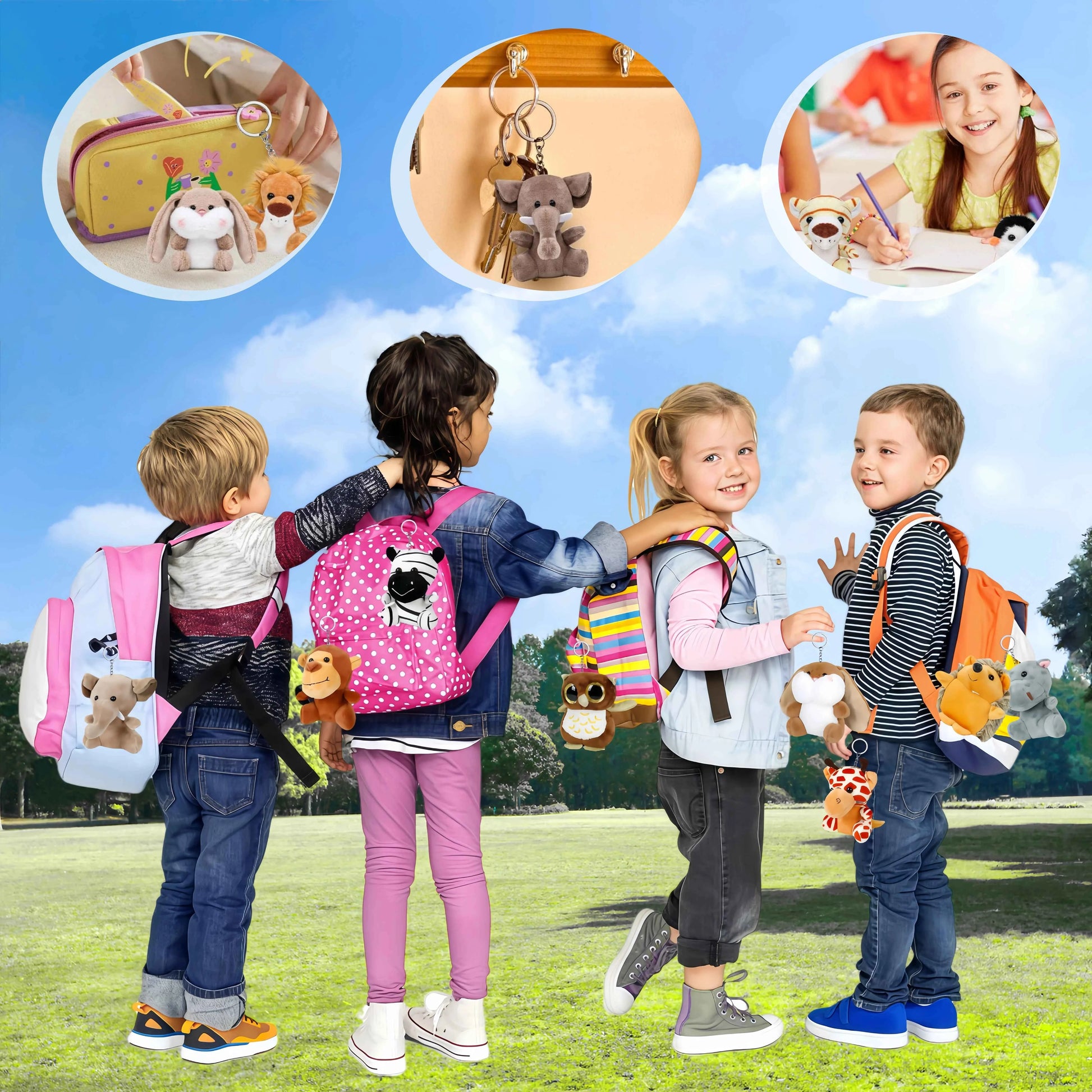 12-36 PCS Small Safari Stuffed Animals Bulk 12cm Jungle Animal Mini Plush Toys for Classroom Prizes Party Favors Birthday Gifts