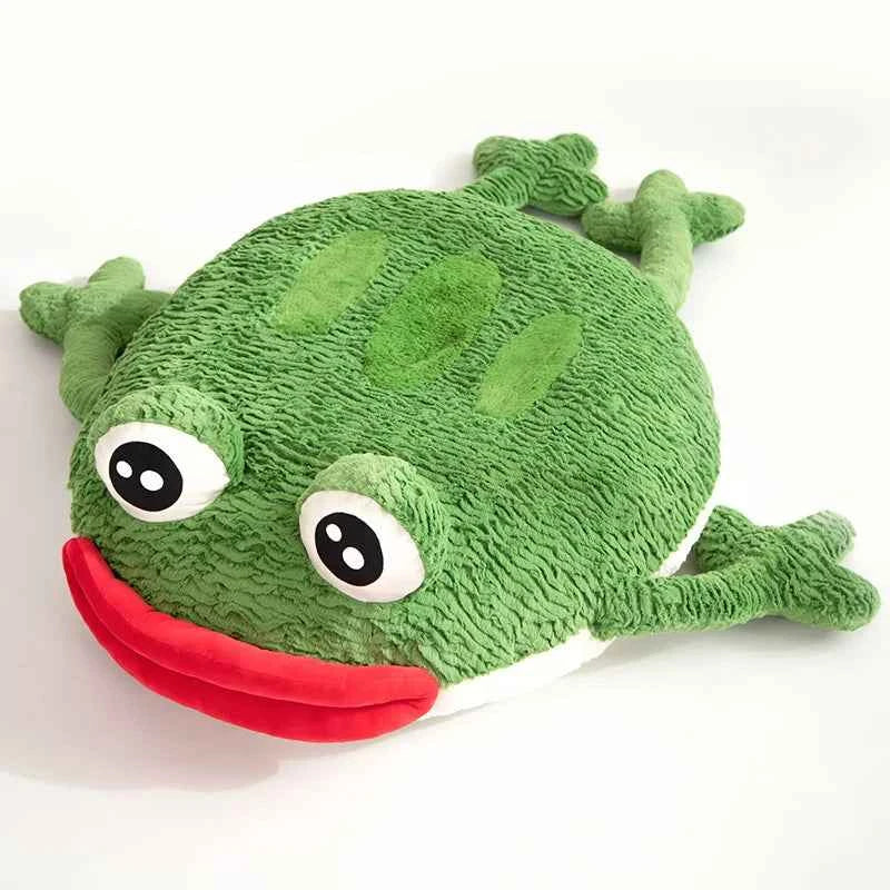 Frog Home Throw Pillow Cushion Sausage Mouth Soft Green