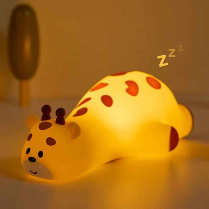 Kawaii Animal Silicone Night Light - Rechargable Fox/Duck/Frog Touch Sensor Lamp