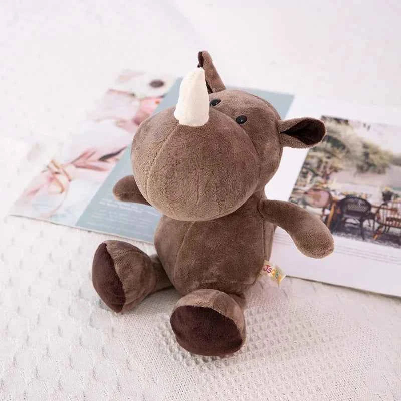 25cm Stuffed Lifelike Lion Tiger Elephant Monkey Leopard Giraffe Raccoon Doll Simulation Forest Animals Plush Toys for Kids Gift