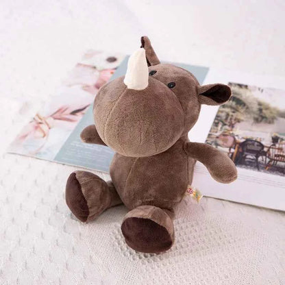 25cm Stuffed Lifelike Lion Tiger Elephant Monkey Leopard Giraffe Raccoon Doll Simulation Forest Animals Plush Toys for Kids Gift