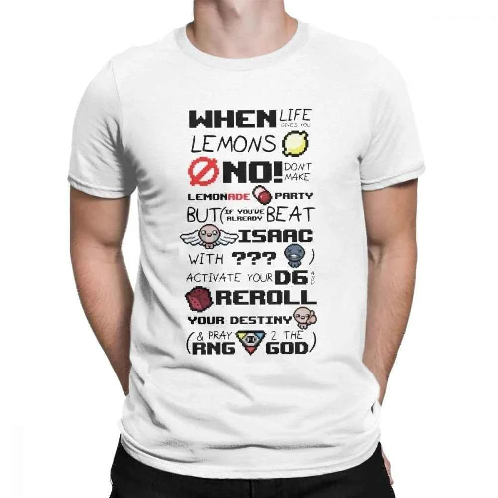 Funny The Binding Of Isaac T Shirts for  Men T Shirts When Life Gives You Lemons  Tee Shirts