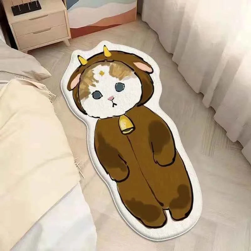 Cartoon Cat Carpet Plush Warm Bedside Blanket Cute Girlish JFYR lint-free 13