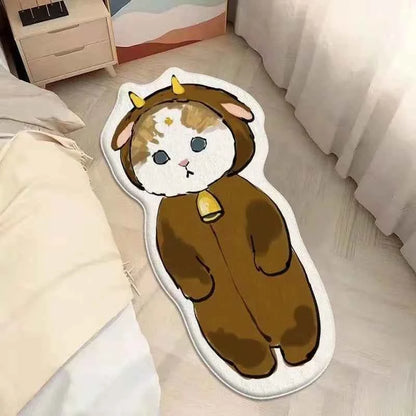 Cartoon Cat Carpet Plush Warm Bedside Blanket Cute Girlish JFYR lint-free 13
