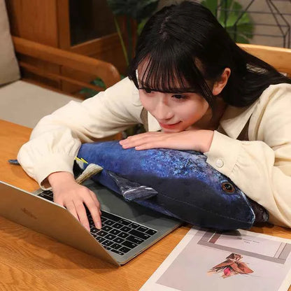 Realistic Bluefin Tuna Plush Toy – Kawaii Tuna Stuffed Animal Pillow