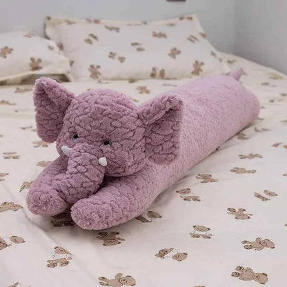 Kawaii Long Gaint Curly Animal Bunny Plush Pillow Doll Bear Purple elephant