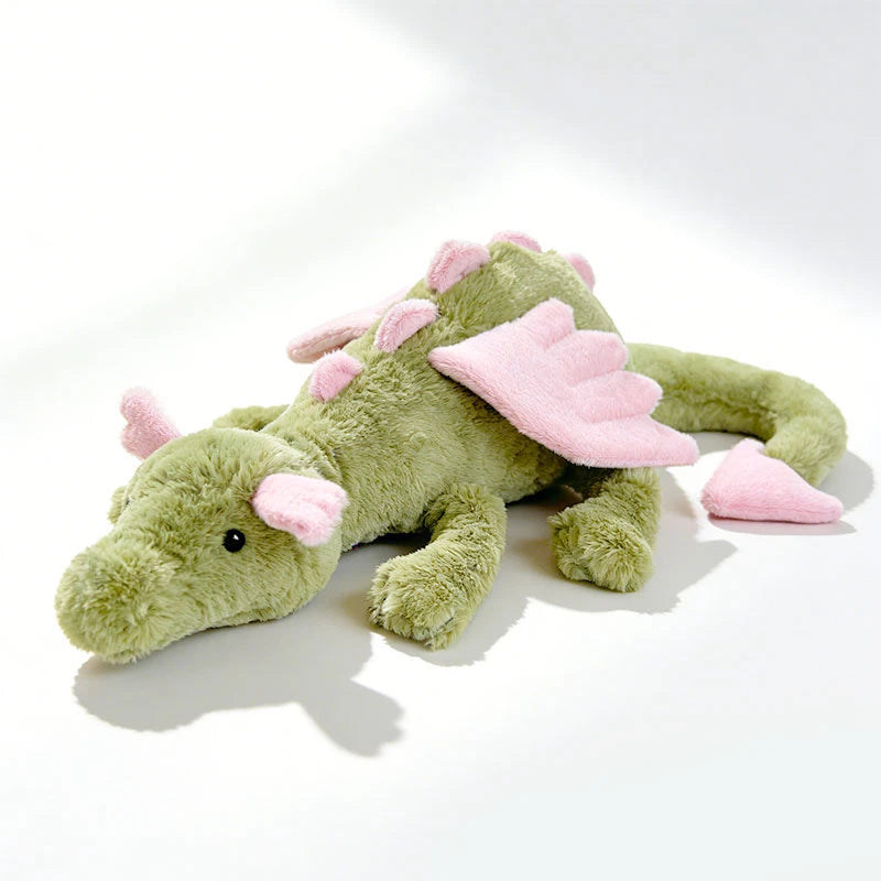 50/70CM Cartoon Hot Flying Dragon Plush Toy With Wings Green Pink Long Tail Plush Toy Pillow Gift green