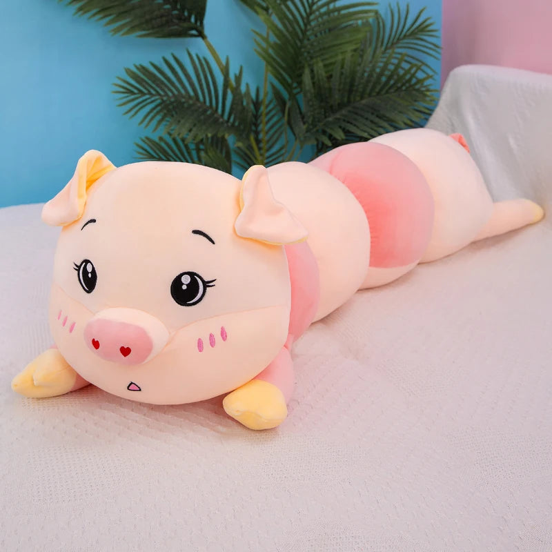 Caterpillar Pig Plush Pillow – Giant Kawaii Stuffed Animal