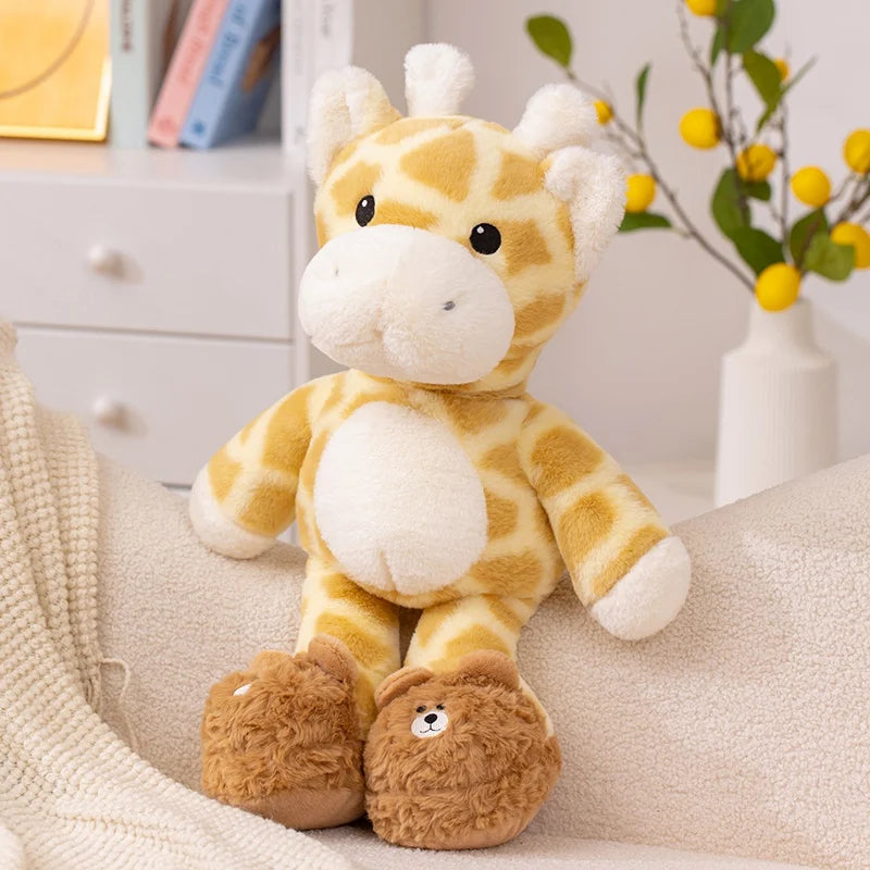 Kawaii Fluffy Giraffe Plush Doll - Soft Stuffed Animal Hug Pillow and Room Decor Gift, 2 Sizes Yellow