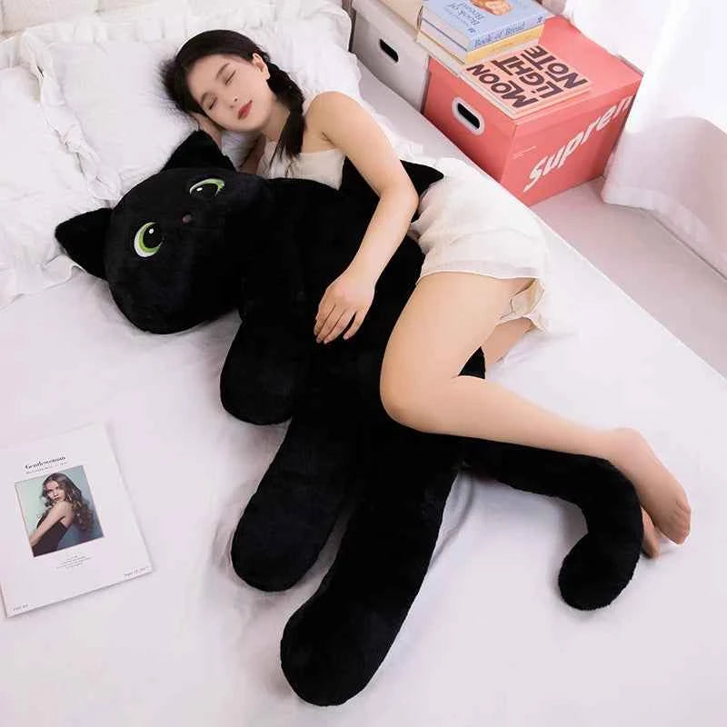 40/70/110CM Cartoon Black Cat with Wings Pillow Special-Shaped Cats Evil Kitten Dolls Sleeping Cushion Halloween Gift