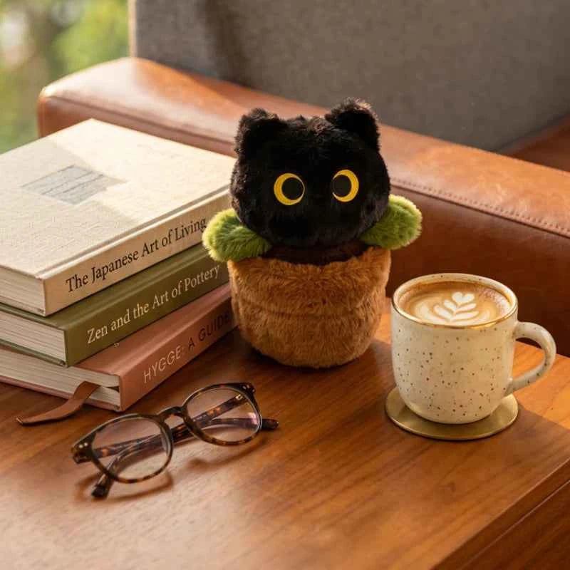 Kawaii Flower Pot Cat Plush – 25 cm