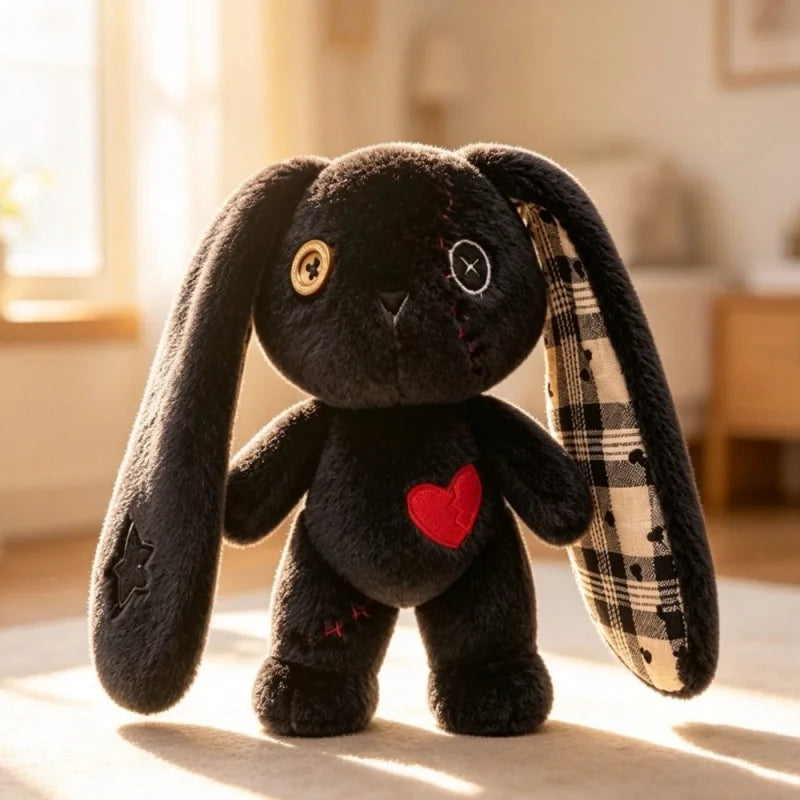 Kawaii Halloween Ghost Cat & Long-Eared Rabbit Plush – 20 cm Black 20 cm (7.9 in)