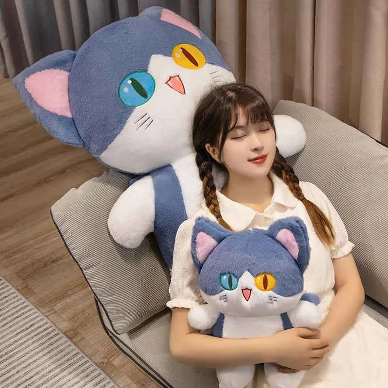 50-135cm Kawaii Transform Blue Shark Cat Plush Toys Stuffed Cute Cat Doll Animal Pillow Soft Cartoon Cushion Kids Christmas Gift