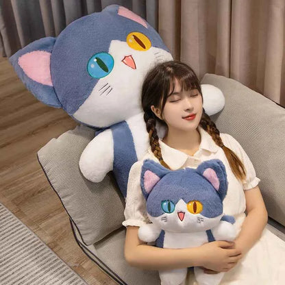 50-135cm Kawaii Transform Blue Shark Cat Plush Toys Stuffed Cute Cat Doll Animal Pillow Soft Cartoon Cushion Kids Christmas Gift
