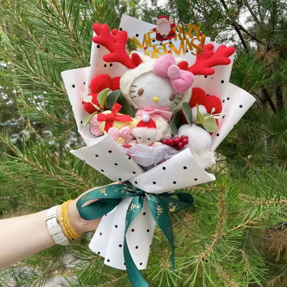 Kawaii My Melody/Kuromi Plush Bouquet (13.8 in) - Creative Stuffed Animal Roses Gift
