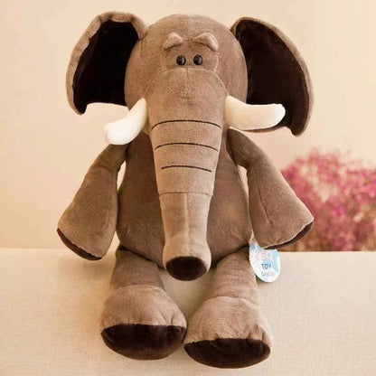 25cm Stuffed Lifelike Lion Tiger Elephant Monkey Leopard Giraffe Raccoon Doll Simulation Forest Animals Plush Toys for Kids Gift