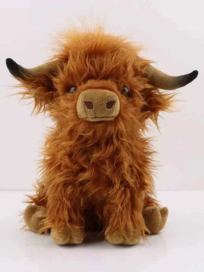 Simulation Highland Cow Plush Animal Doll Soft Stuffed Highland Cow Plush Toy Kawaii Kids Baby Gifts Toy Home Room Decor