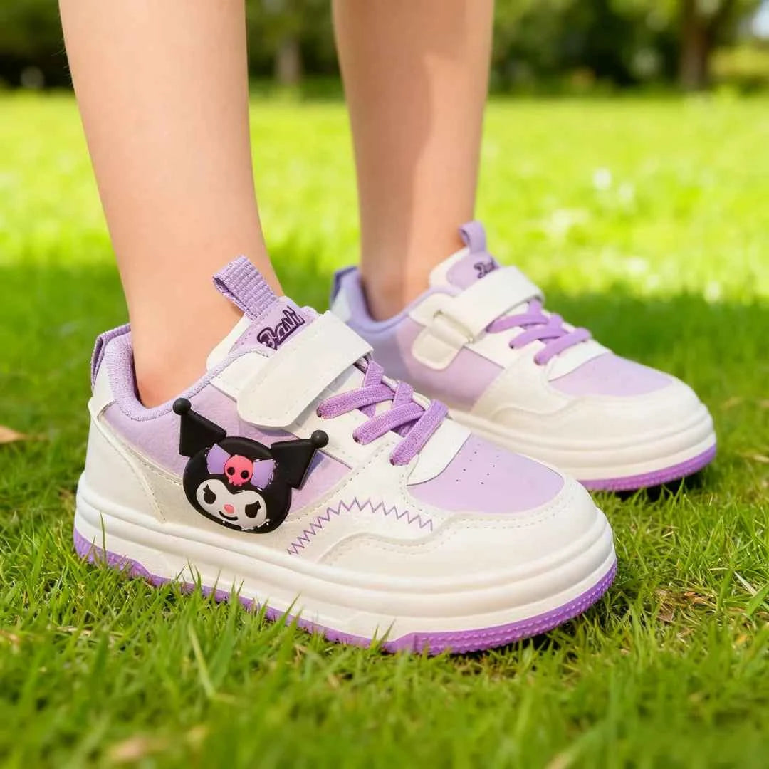 Kids'Casual Shoes Sneakers Cartoon PU Leather Spring Autumn Sports Shoes For Children Anti-slip Pink Pruple Shoes Size 22-36