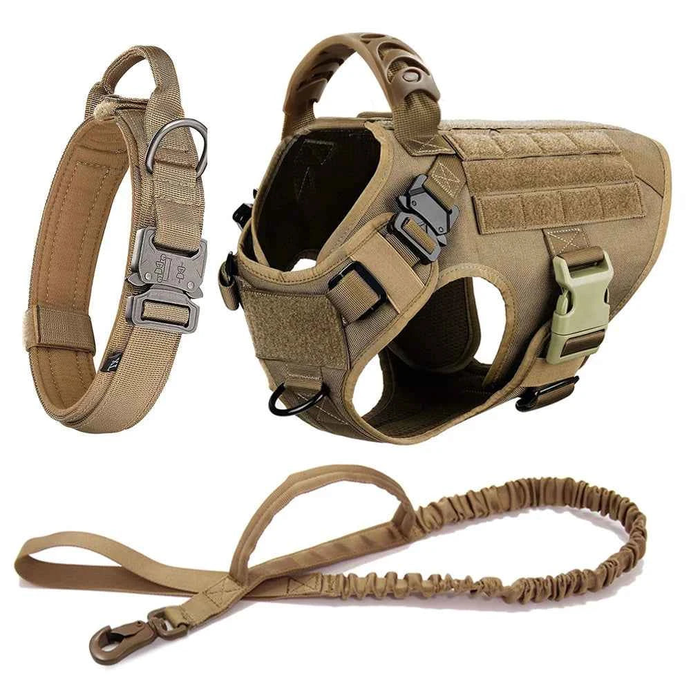Heavy-Duty No-Pull Dog Harness and Leash Set - Tactical Training Vest for Medium & Large Dogs (German Shepherd, Malinois)