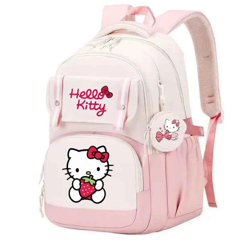 Hello Kitty Large Capacity Backpack Cartoon Daypack Travel Commute Knapsack School bag for Kids Girls Mochila With Coin Purse