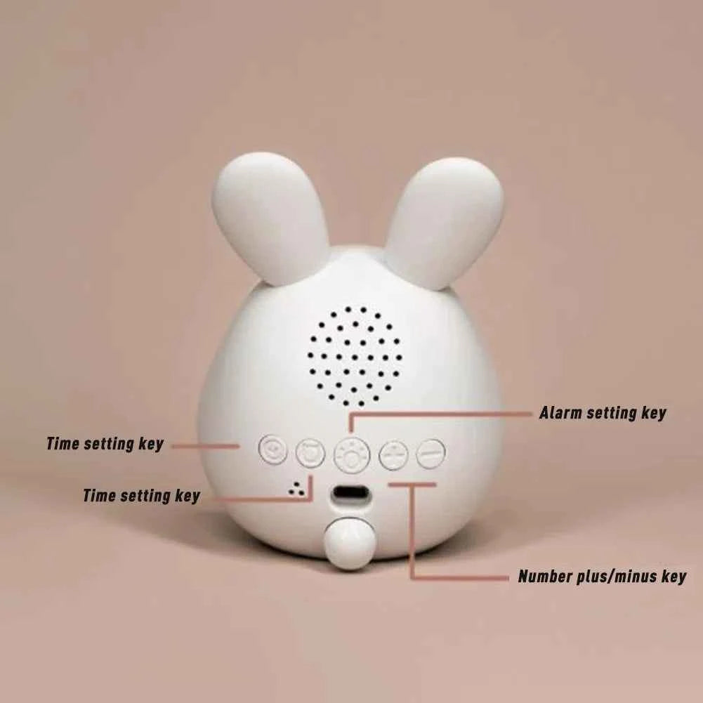 Cute Rabbit LED Digital Alarm Clock - Stepless Dimming Night Light for Kids