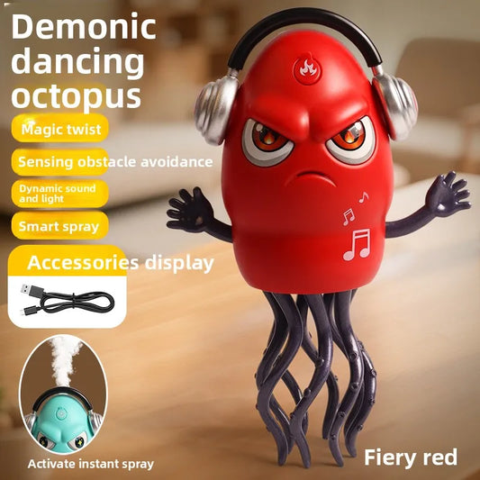 Kawaii Dancing Octopus Electronic Pet Toy – USB Rechargeable Interactive Kids Toy (6 Colors) Spray pink