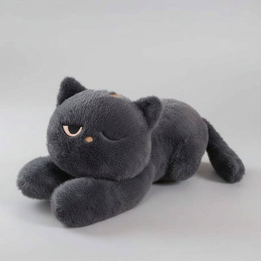 Giant Cute Lying Cat Plush Toy (23.6/35.4 in) - Soft Simulated Cat Pillow Gift Grey B