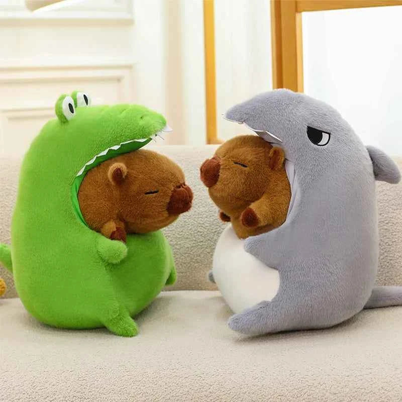 Cute Crocodile Shark Capybara Peripheral Plush Doll Capibara Plush Doll Giant Kawaii Stuffed Animal Doll Kids Birthday Gift Toys