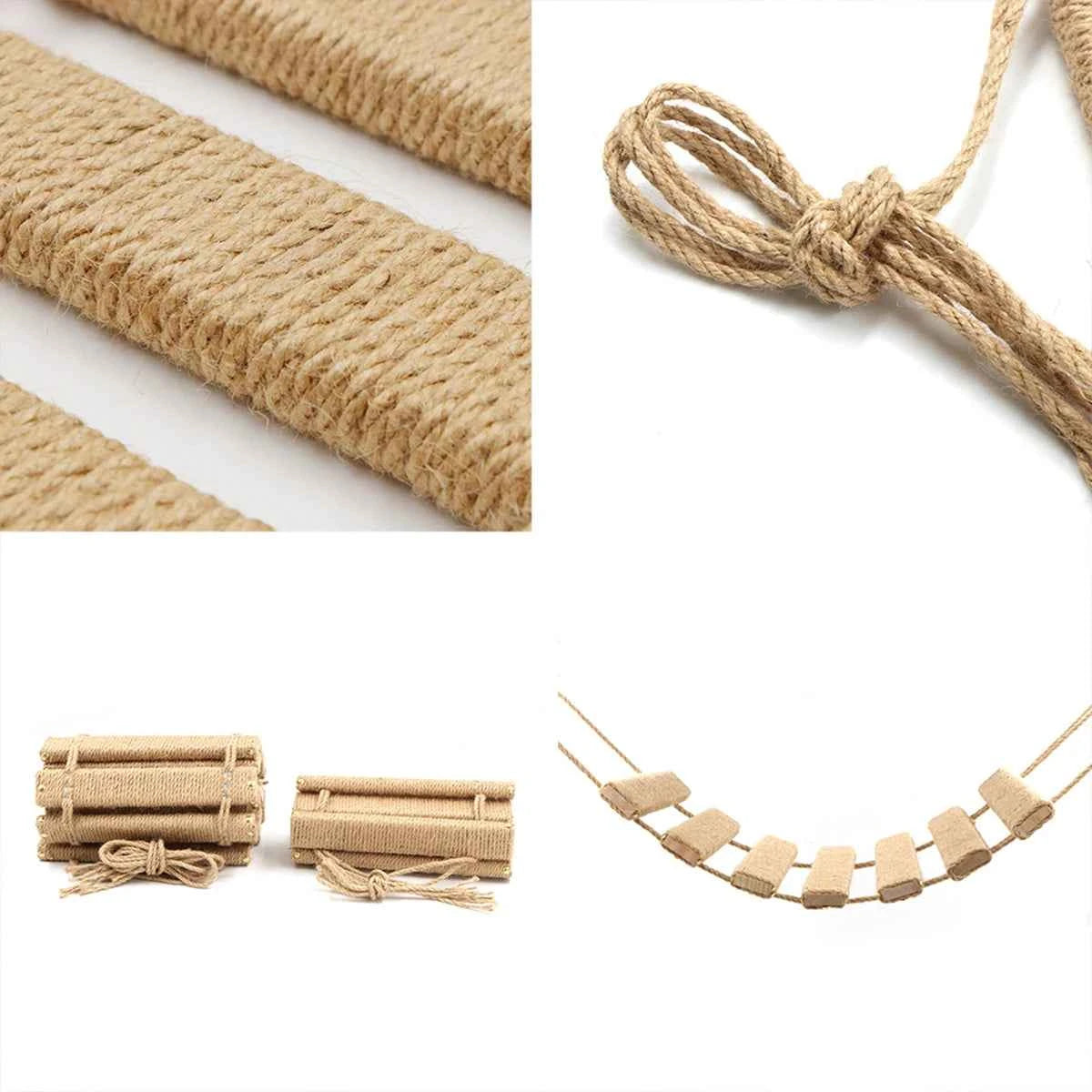 Cat Climbing Frame Bridge Cat Ladder Sisal Rope Wooden Cat