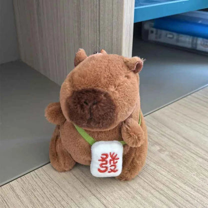 Cute 12cm Capybara Plush Toy: Hoodie, Wings & Keychain/Pendant Gift