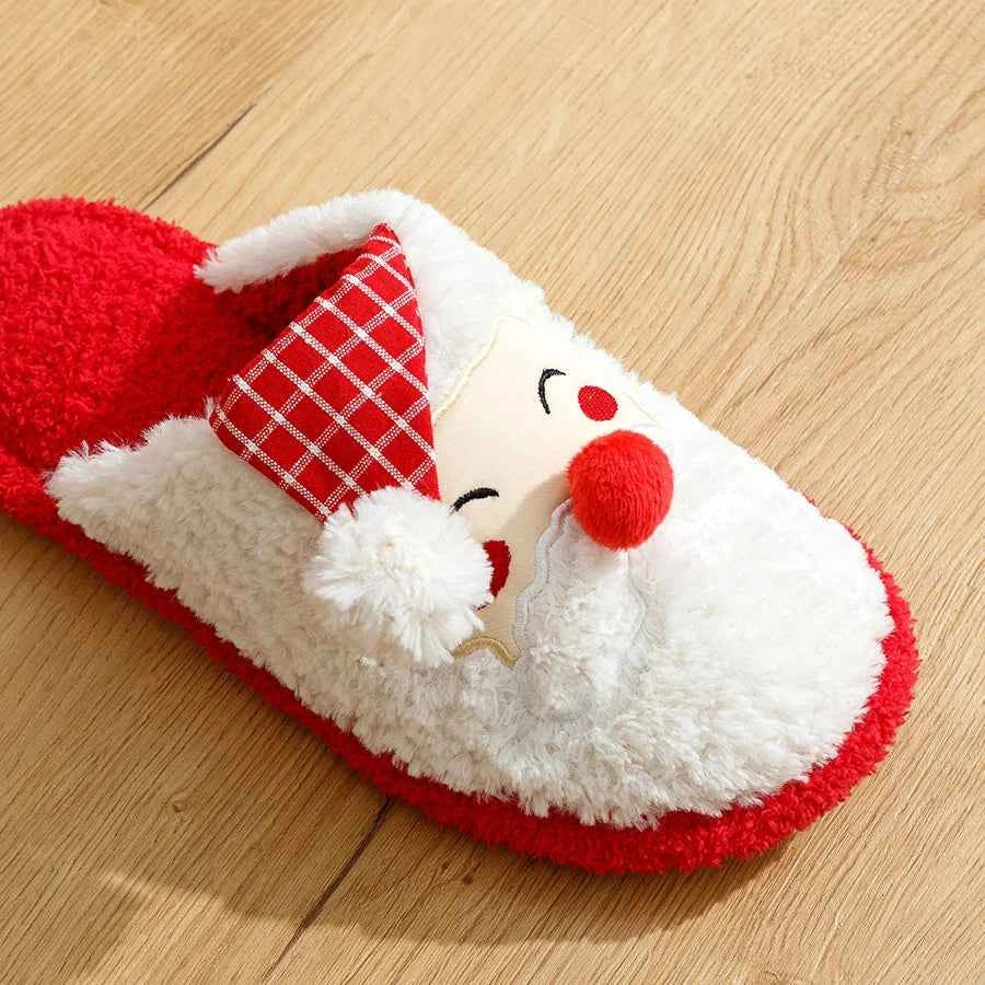 Cute Christmas Santa Claus Slippers - Women's Soft Sole Anti-slip Winter Home Shoes