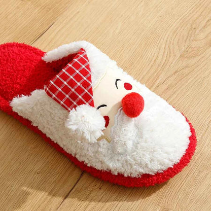 Cute Christmas Santa Claus Slippers - Women's Soft Sole Anti-slip Winter Home Shoes