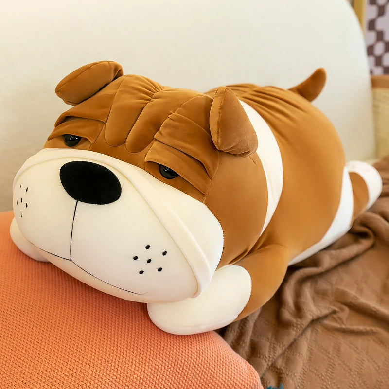Kawaii Shar Pei Dog Plush Pillow - Super Soft Stuffed Sleep Pillow and Cuddle Toy Gift, 2 Colors and 3 Sizes Yellow