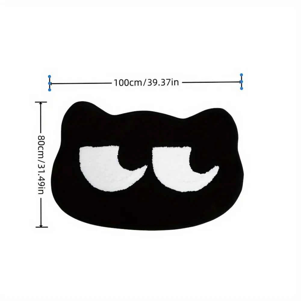 Minimalist Black Cat Carpet Soft Absorbent Non-Slip Doormat